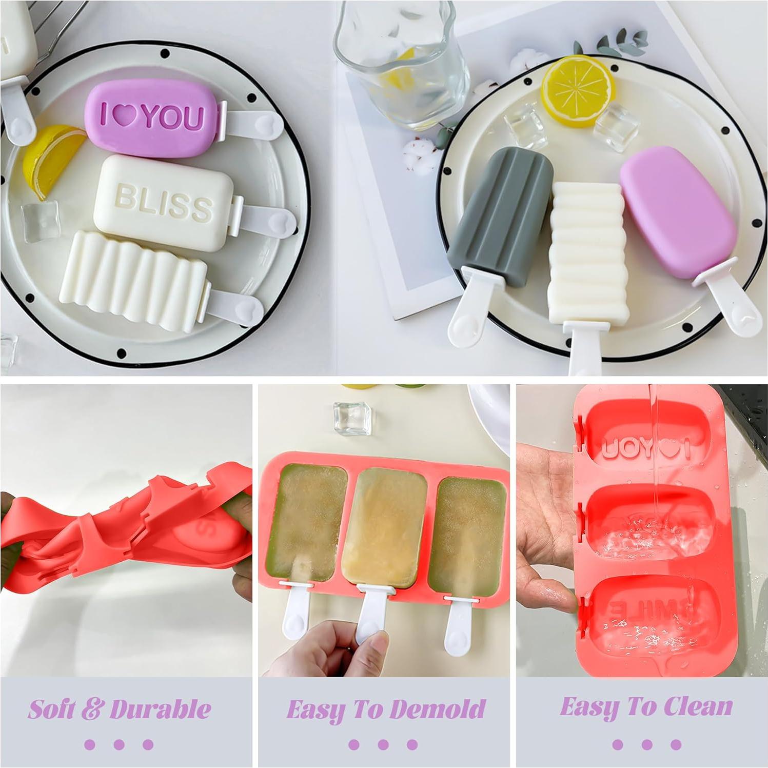 Moldes de Popsicle de Silicona Midnadiy 3 Piezas Reutilizables