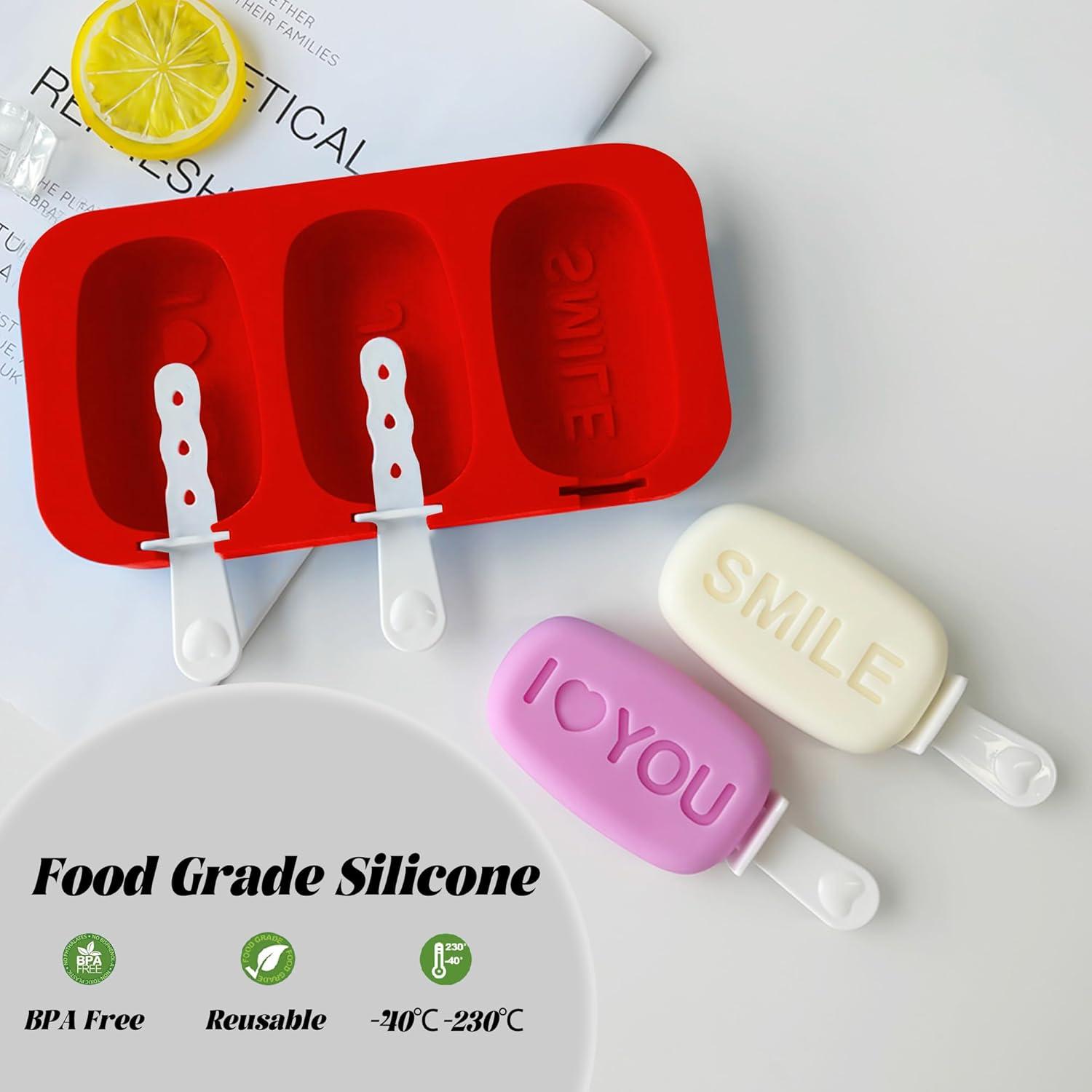 Moldes de Popsicle de Silicona Midnadiy 3 Piezas Reutilizables