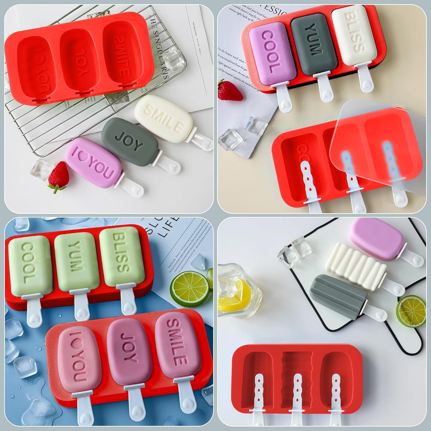 Moldes de Popsicle de Silicona Midnadiy 3 Piezas Reutilizables