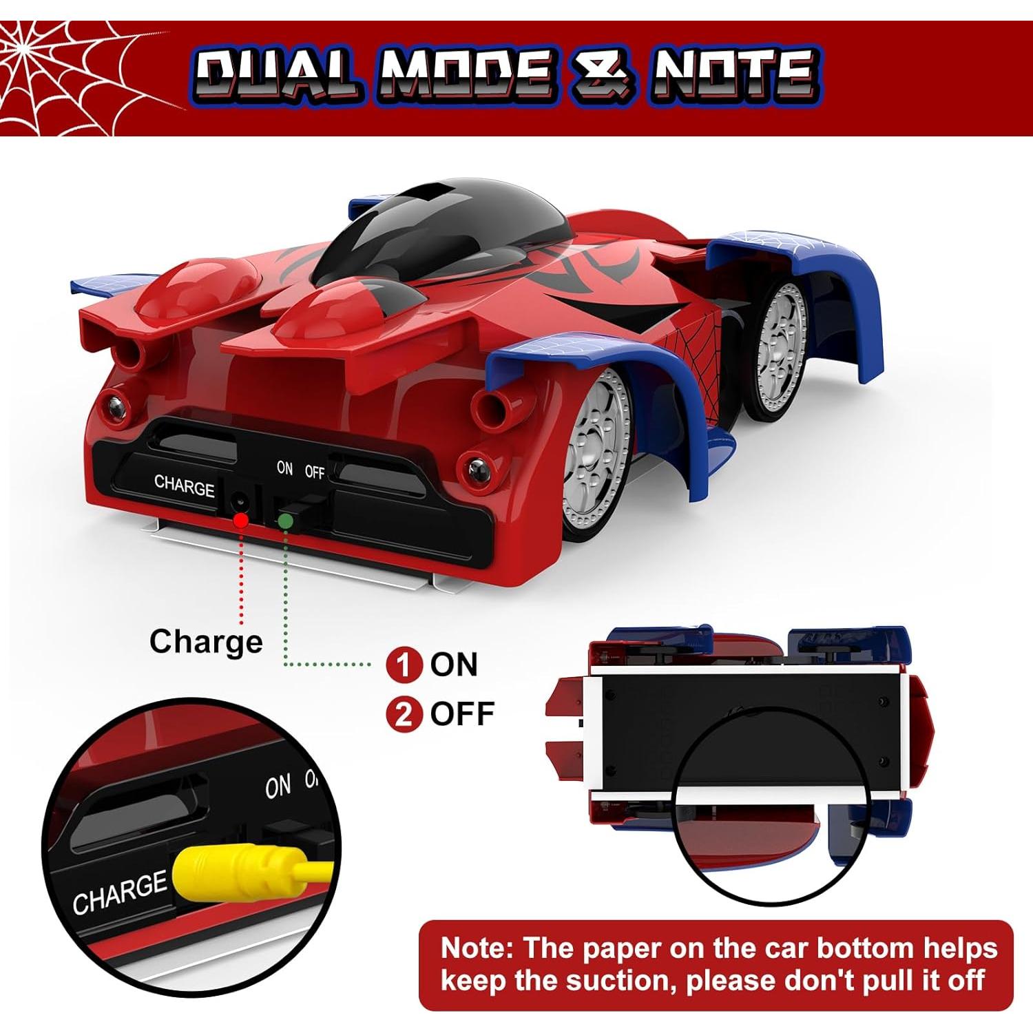 Coche RC Acrobático Aomifmik que Escala Paredes 360° LED