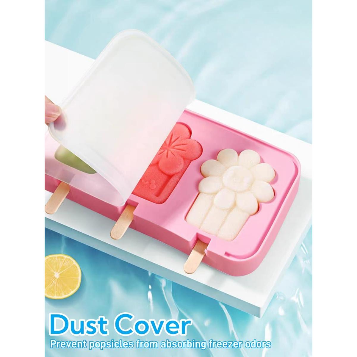 Moldes de Popsicles de Silicona Zigihos con 50 Palitos de Madera