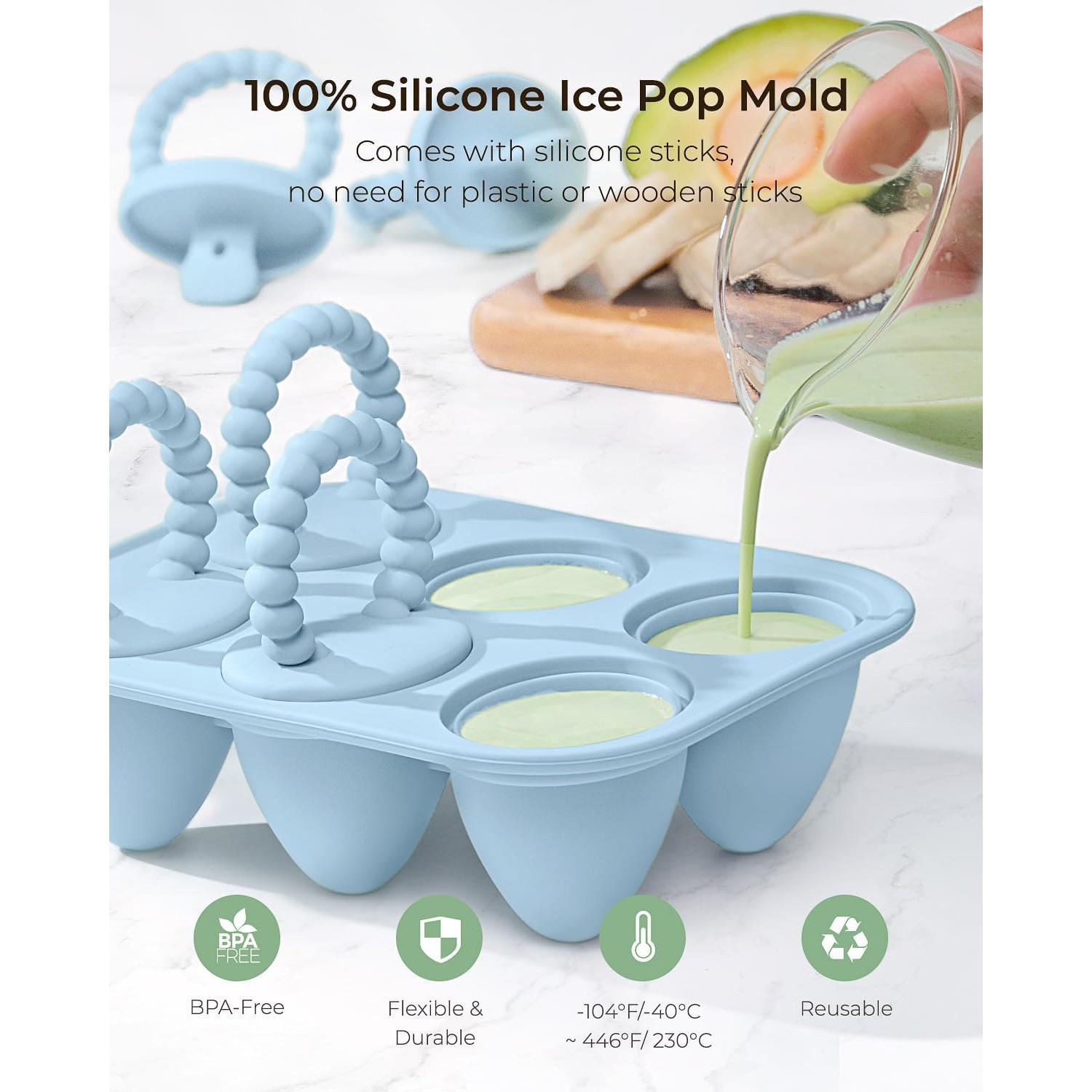 Moldes de Paletas de Silicona MEETRUE 6 Cavidades para Bebés