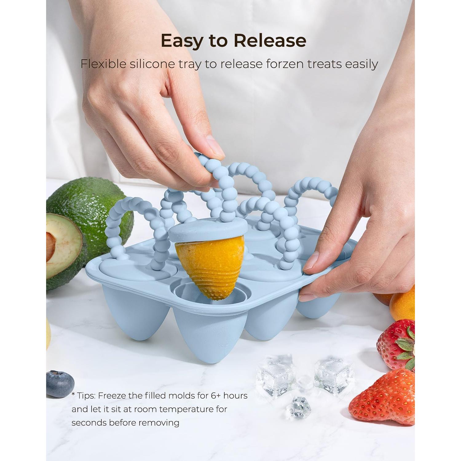 Moldes de Paletas de Silicona MEETRUE 6 Cavidades para Bebés