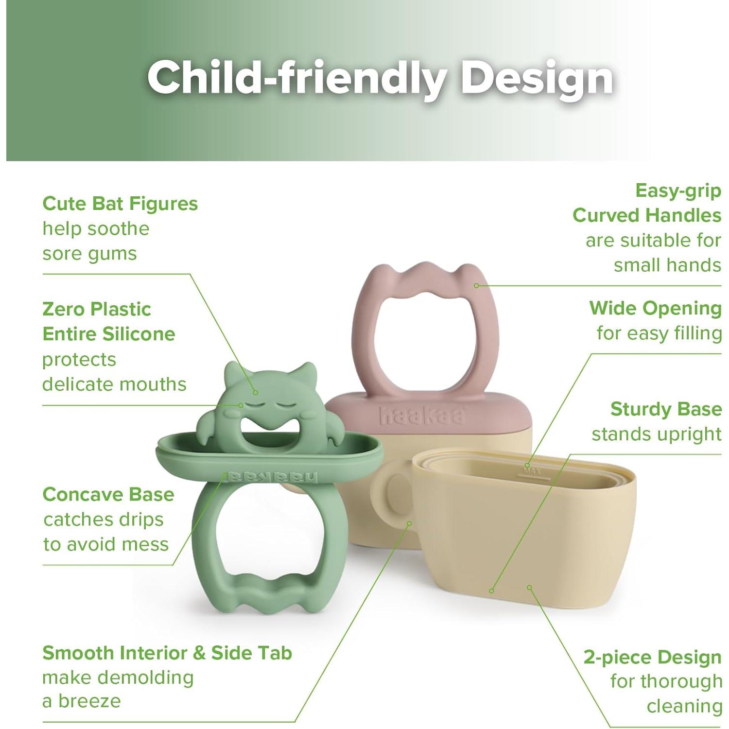 Moldes de Popsicle de Silicona Haakaa para Bebés 6m+