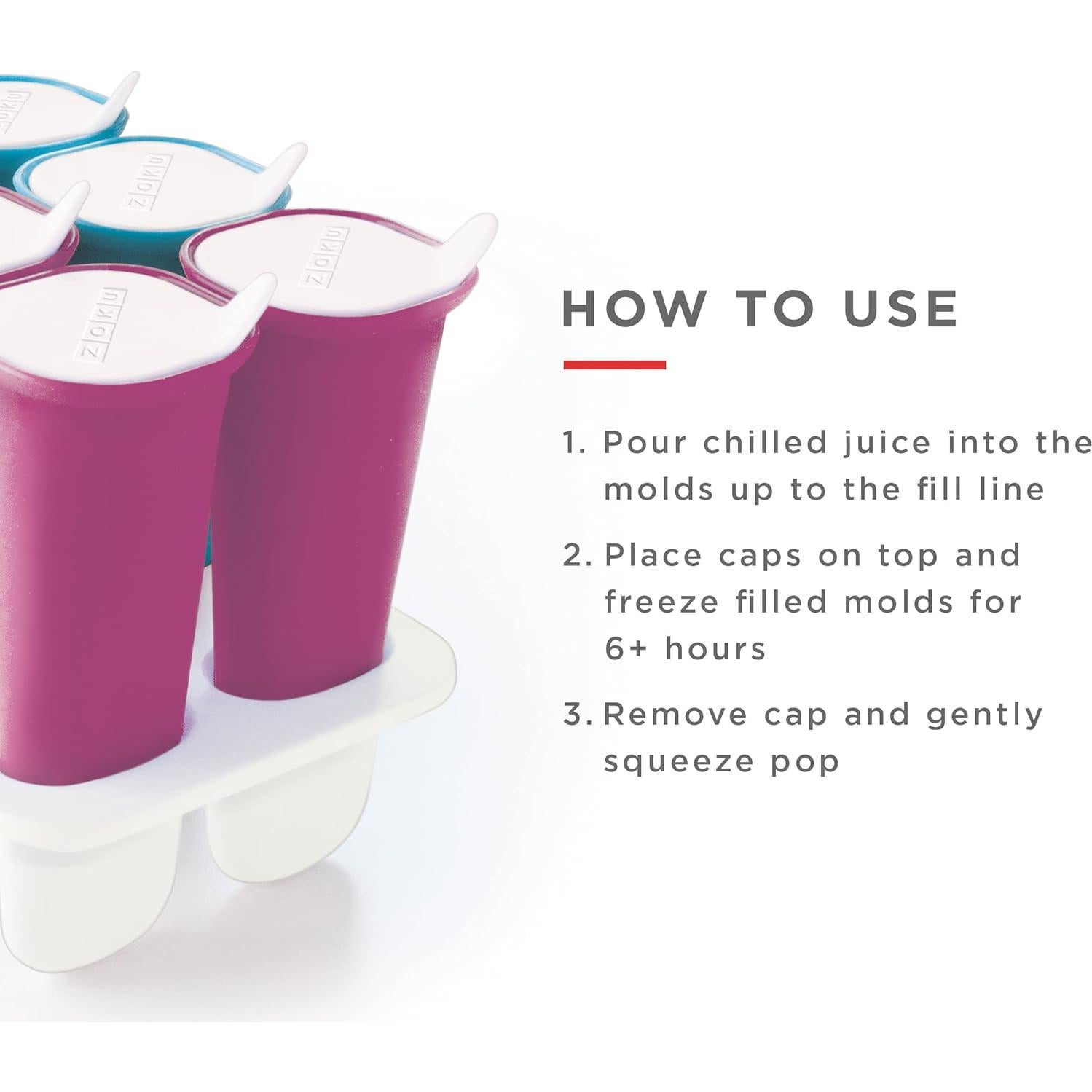 Moldes de Silicona Zoku para Paletas - 6 Piezas 88.72ml