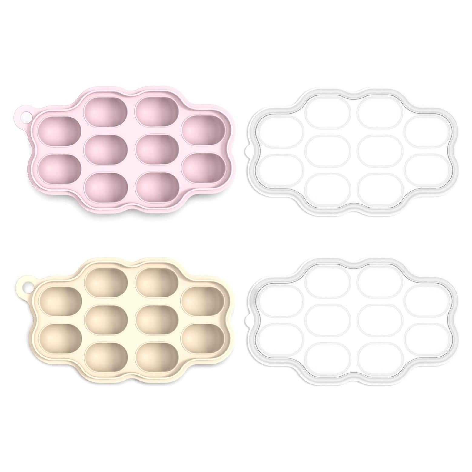 Bandejas de Congelador para Bebés KingKam - Silicona Rosa 2 Pzs