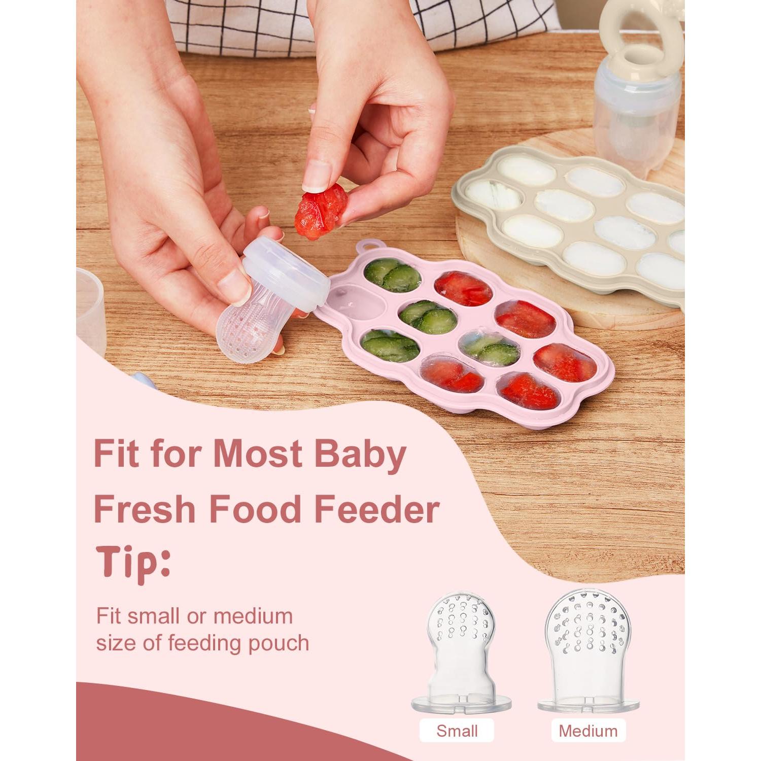 Bandejas de Congelador para Bebés KingKam - Silicona Rosa 2 Pzs