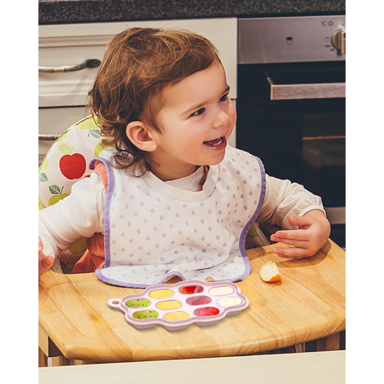 Bandejas de Congelador para Bebés KingKam - Silicona Rosa 2 Pzs