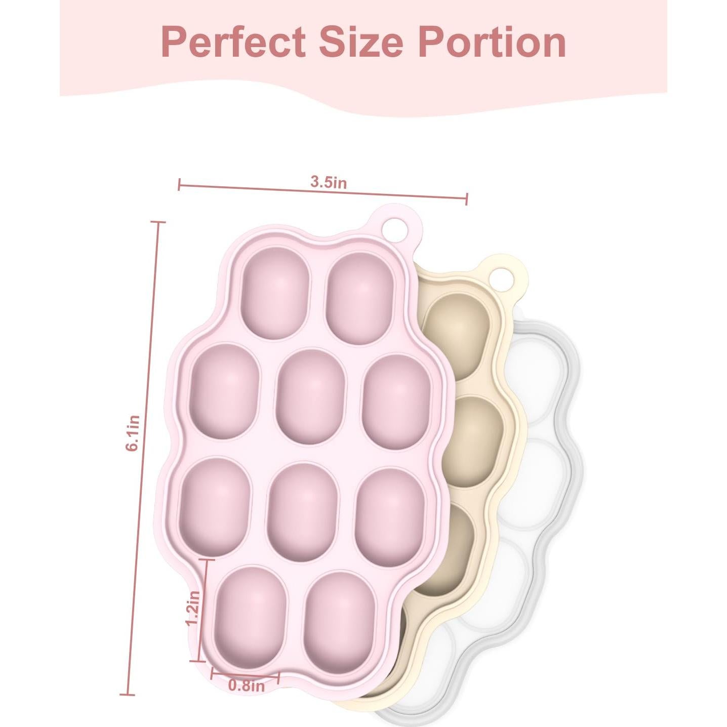 Bandejas de Congelador para Bebés KingKam - Silicona Rosa 2 Pzs