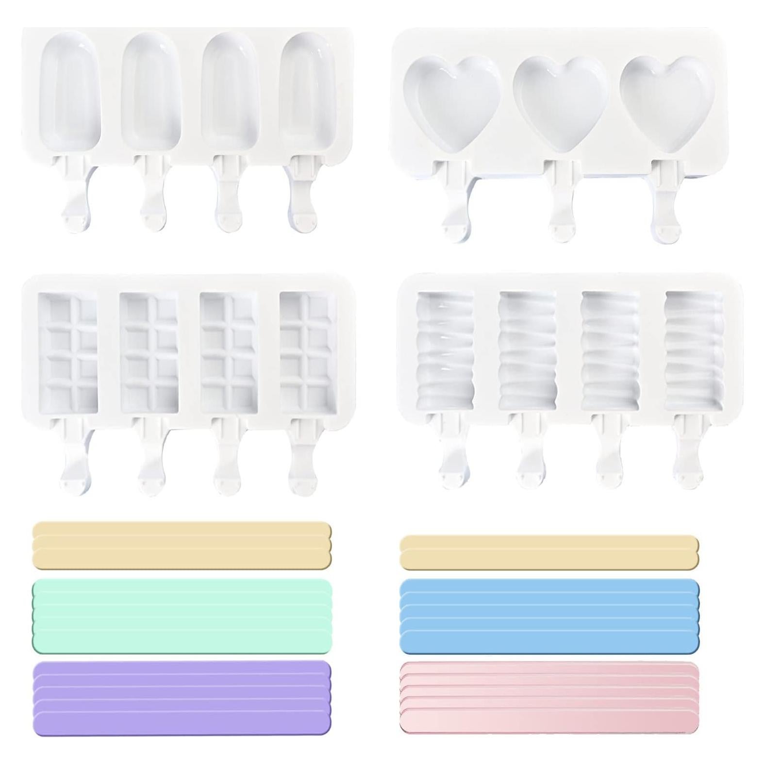 Moldes de Paletas de Hielo ELANE 25 Pcs Silicona Blanca