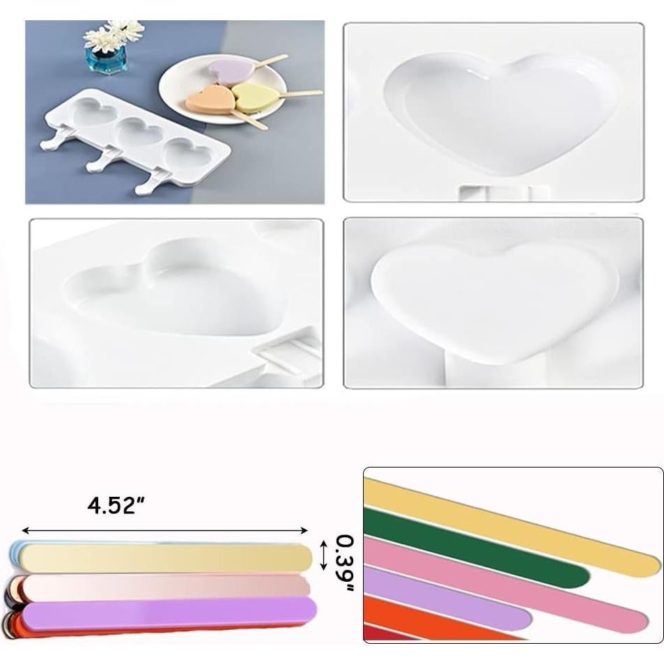 Moldes de Paletas de Hielo ELANE 25 Pcs Silicona Blanca