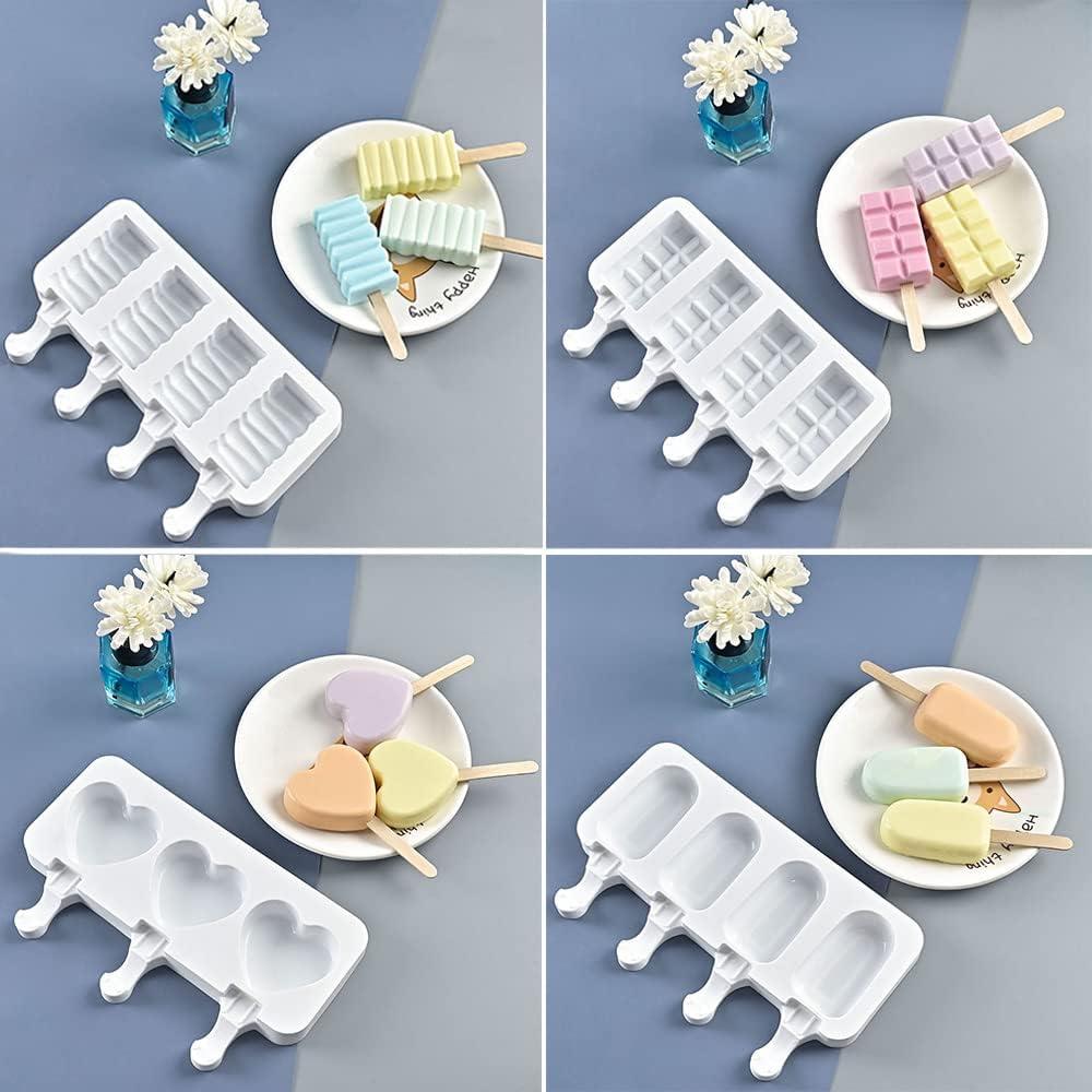 Moldes de Paletas de Hielo ELANE 25 Pcs Silicona Blanca