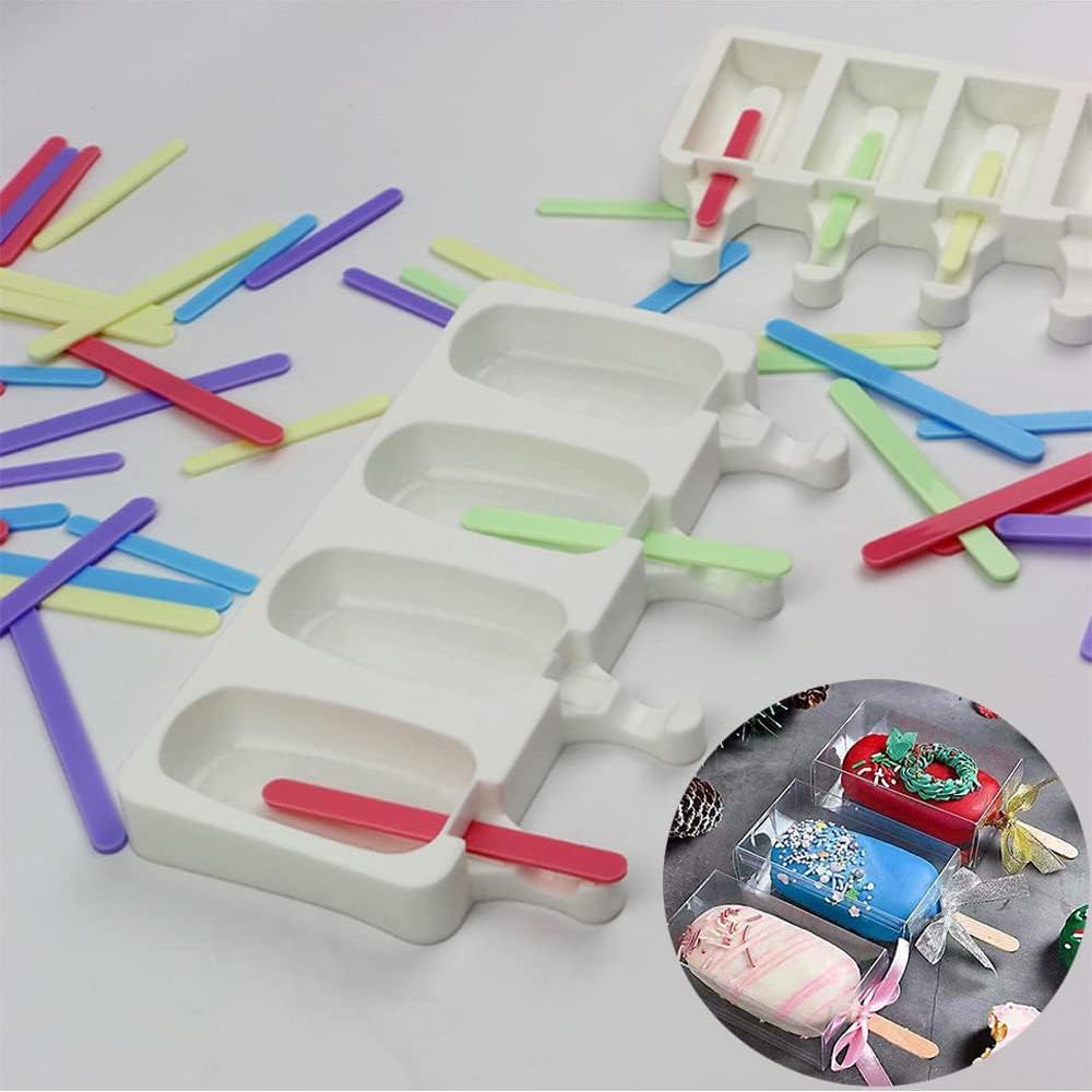 Moldes de Paletas de Hielo ELANE 25 Pcs Silicona Blanca