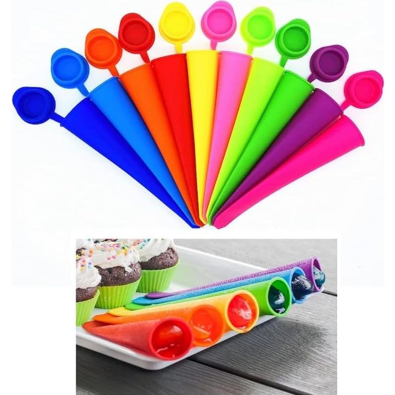 Moldes de Paletas de Silicona ECOBERI, Set de 10, Libre de BPA