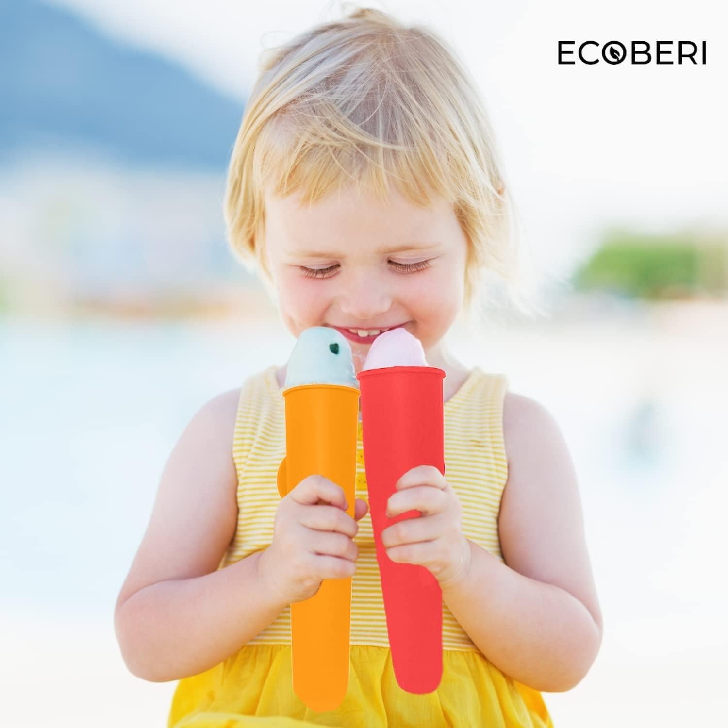 Moldes de Paletas de Silicona ECOBERI, Set de 10, Libre de BPA