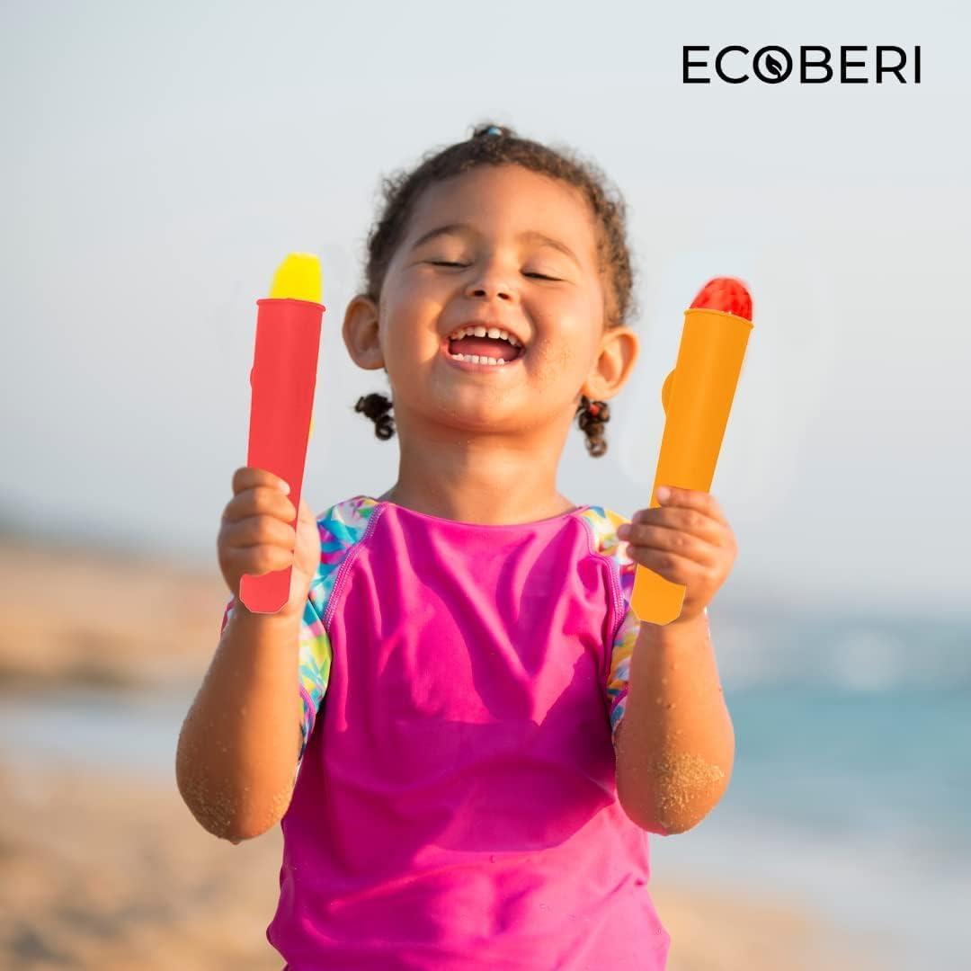 Moldes de Paletas de Silicona ECOBERI, Set de 10, Libre de BPA