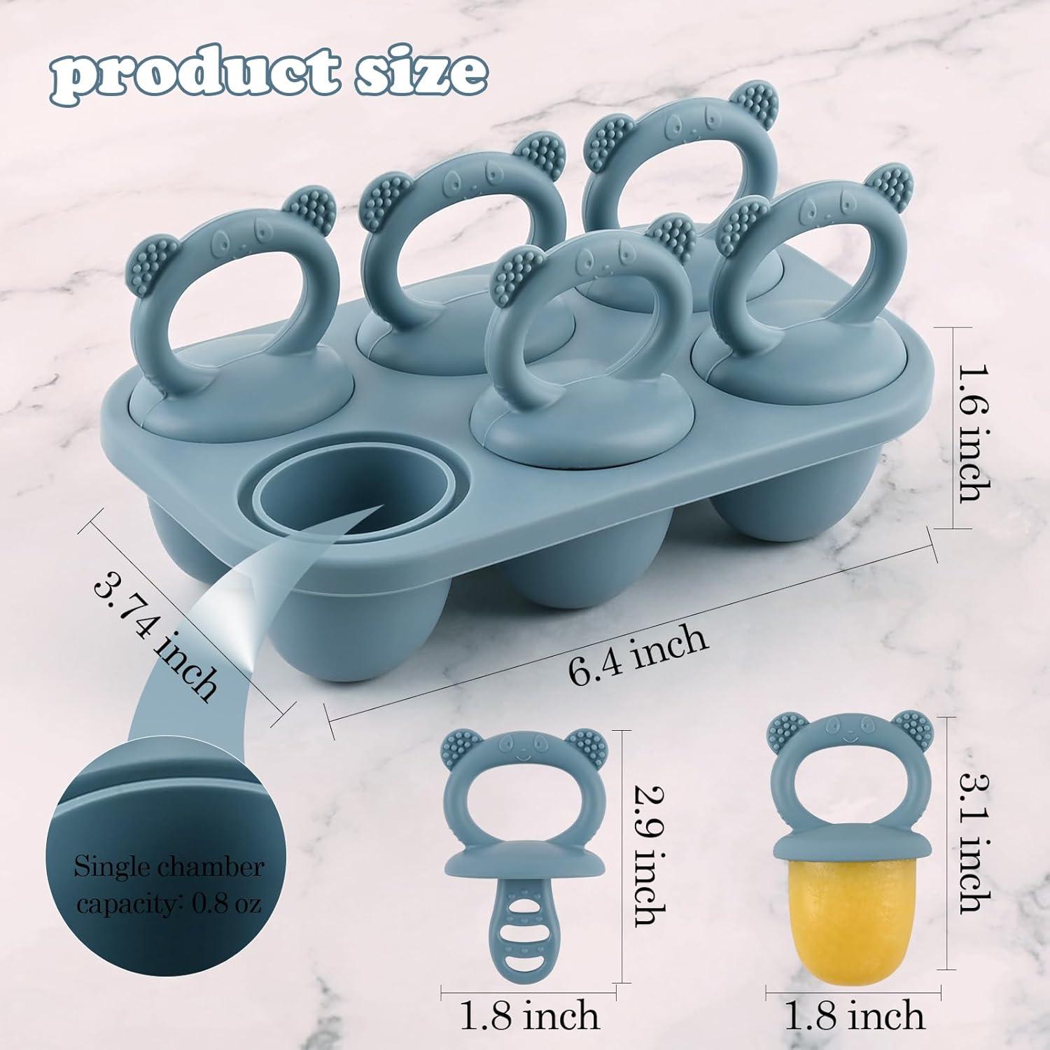 Moldes de Paletas de Silicona BokingOne 6 Cavidades Azul