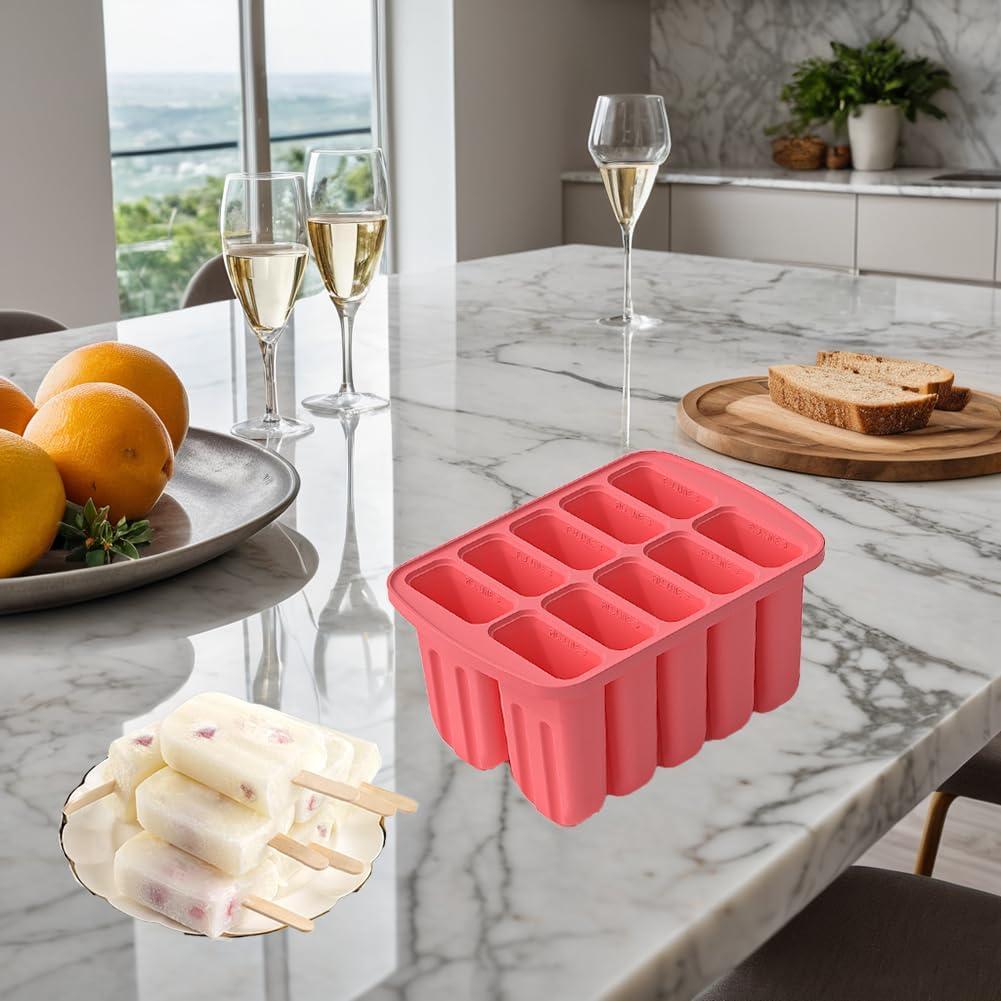 Moldes de Paletas de Silicona Jutcll 10 Cavidades Libre BPA
