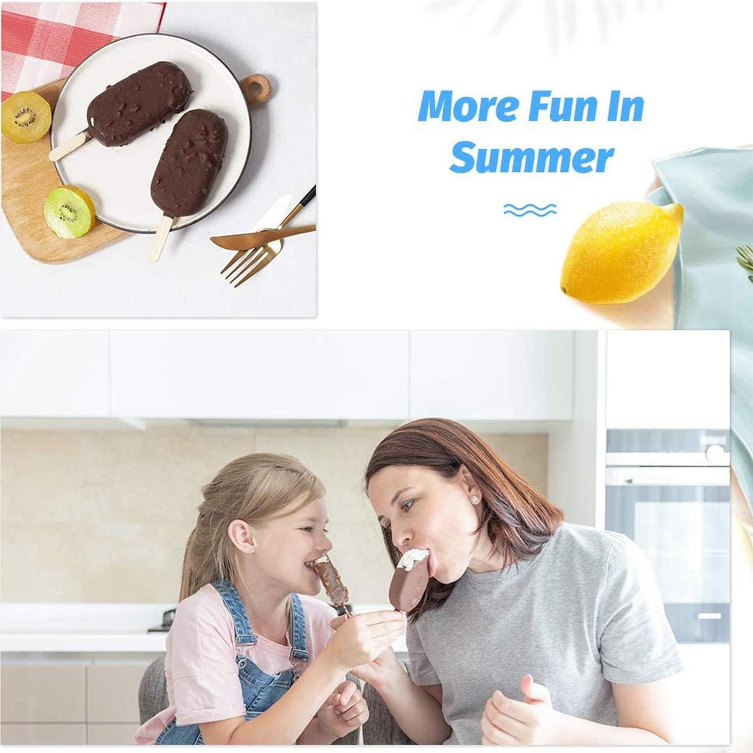 Moldes para Paletas AITUOSI de Silicona, 2 Paquetes con 8 Cavidades