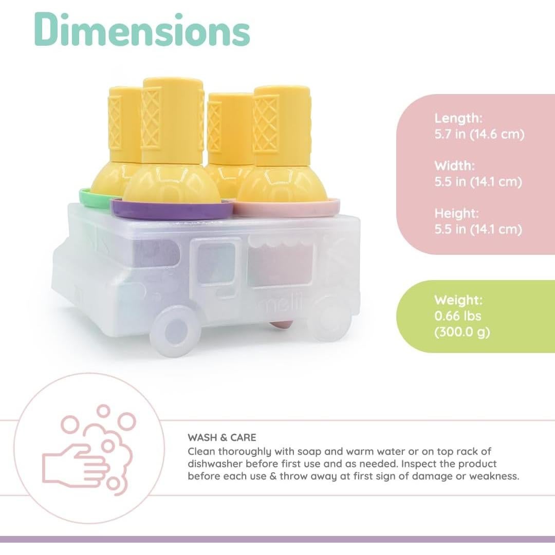 Moldes de Helado Melii Multicolor, Paquete de 4, Reutilizables