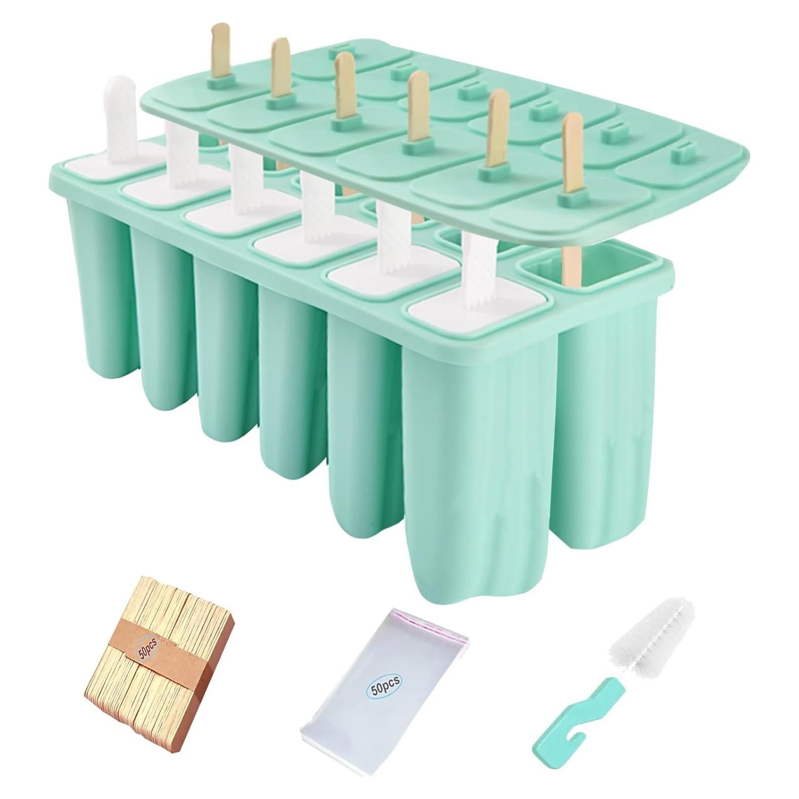 Moldes de Popsicle de Silicona Wpunwen 12 Cavidades Verde