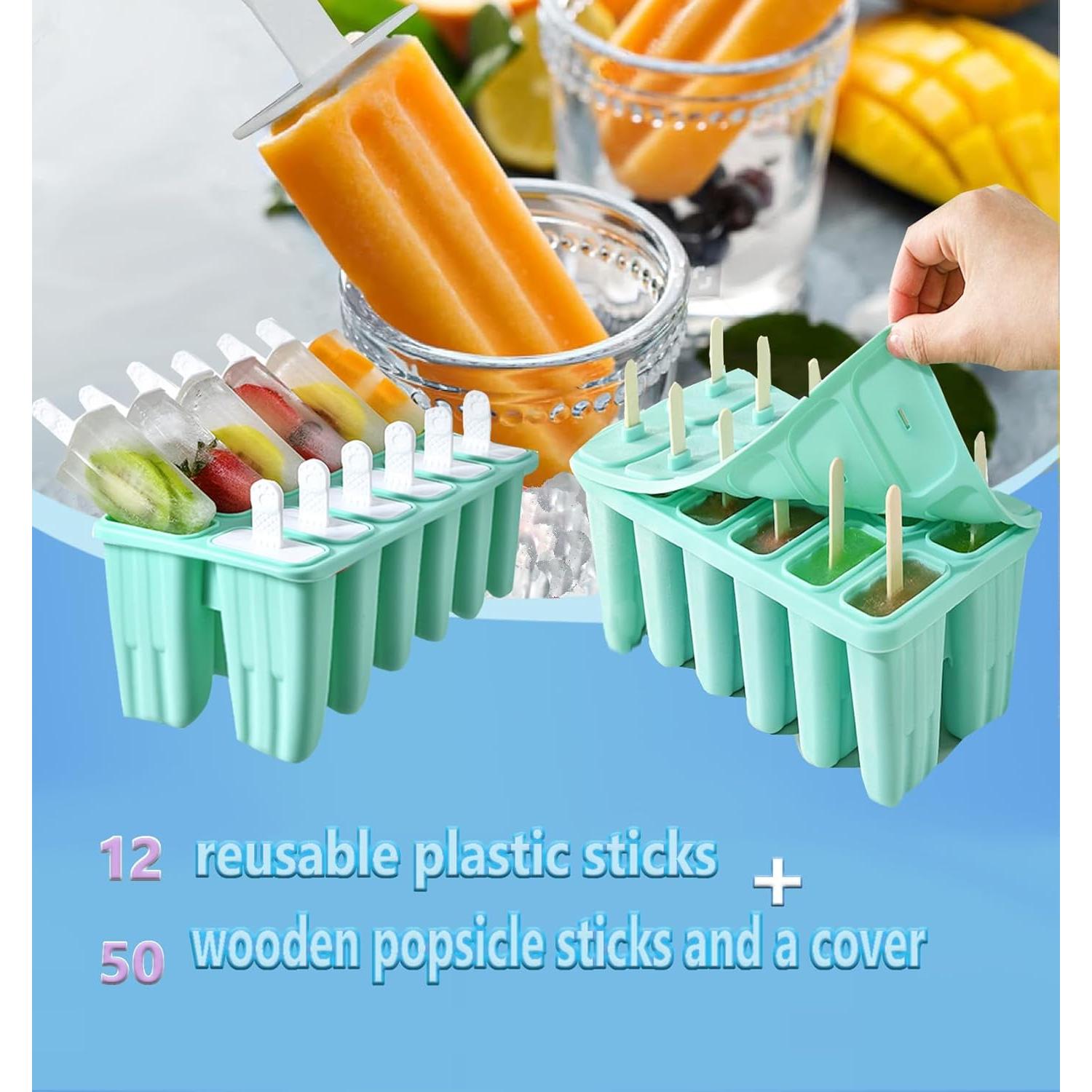 Moldes de Popsicle de Silicona Wpunwen 12 Cavidades Verde