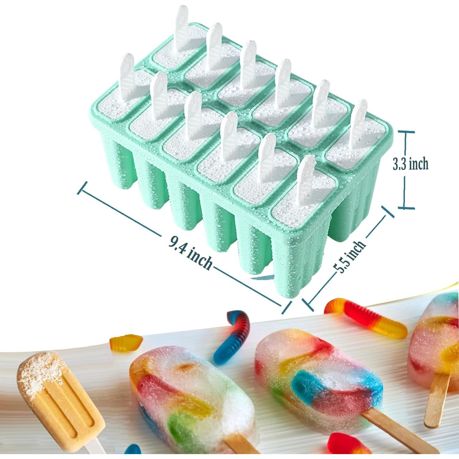 Moldes de Popsicle de Silicona Wpunwen 12 Cavidades Verde