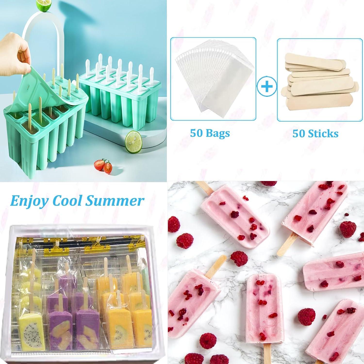 Moldes de Popsicle de Silicona Wpunwen 12 Cavidades Verde