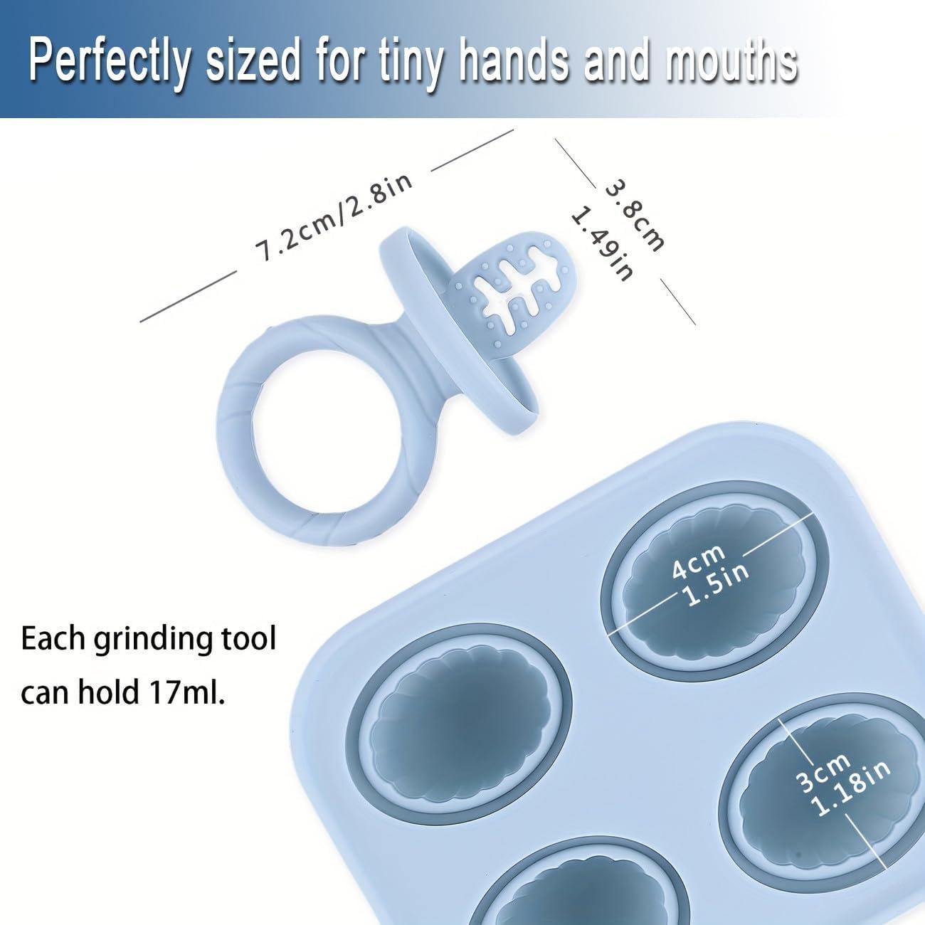 Moldes de Paletas de Silicona ILEYLUY para Bebés - 2 Set Azul