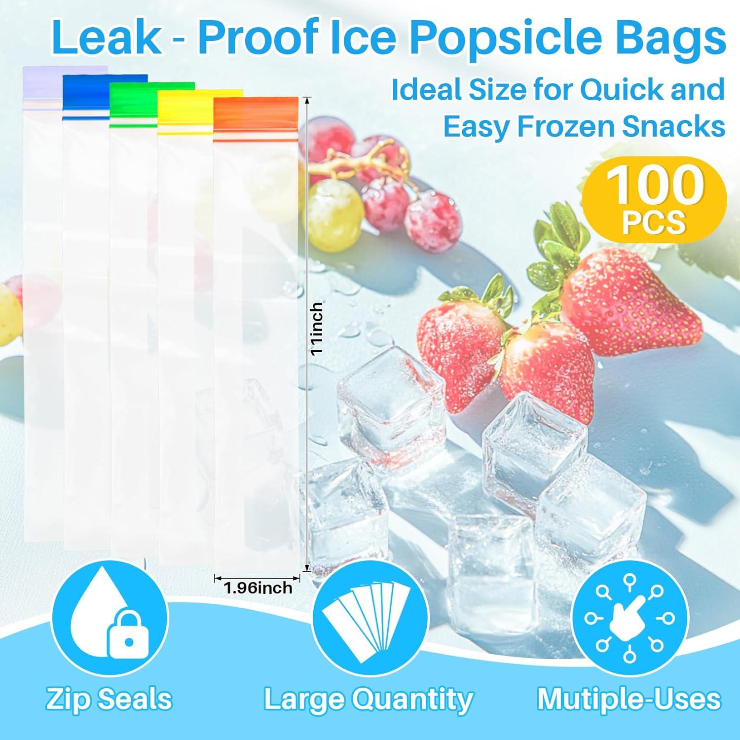 100 Bolsas de Paletas Desechables RAINFLOW 27.94x4.83 cm 145 ml