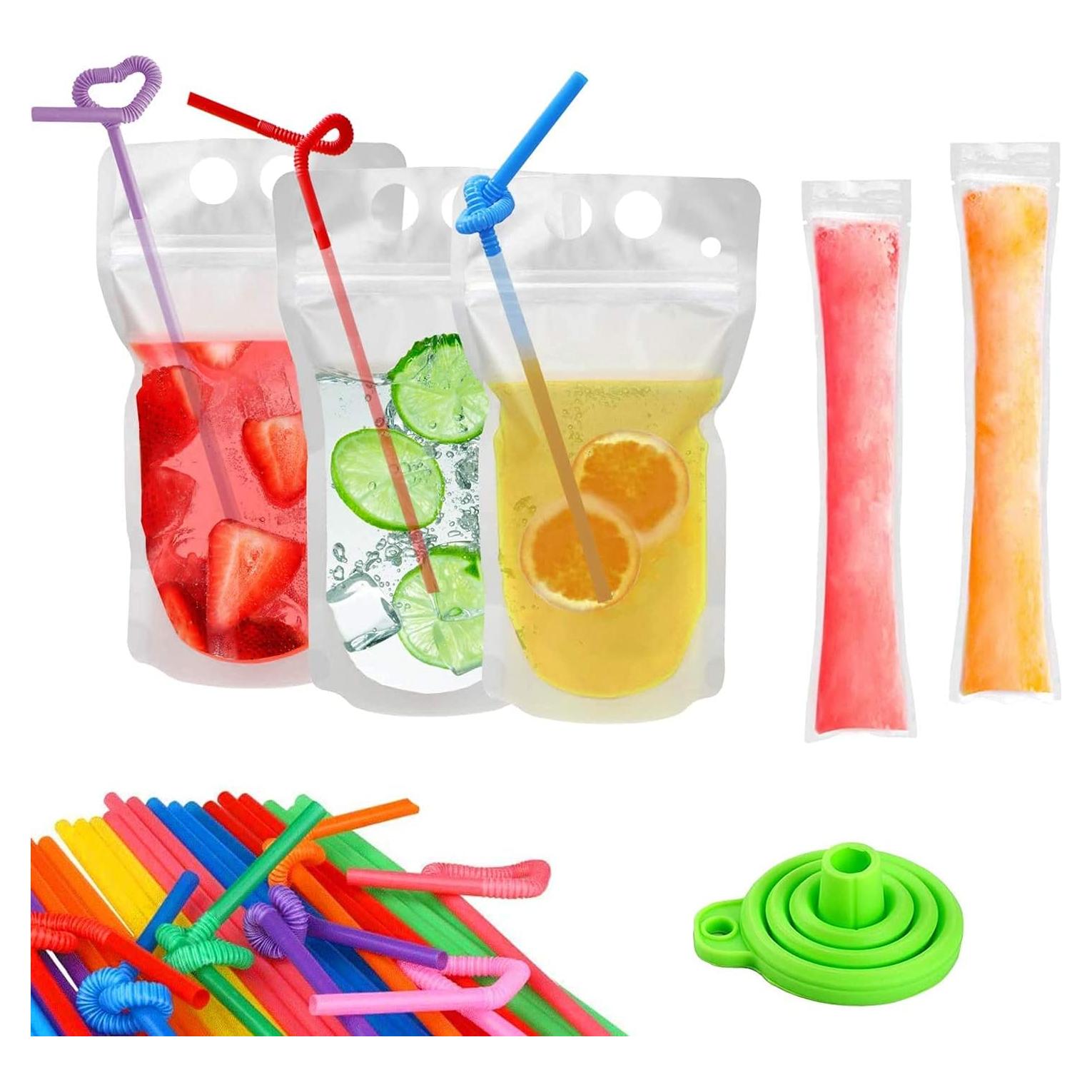 100 Bolsas para Bebidas Ucio + 30 Moldes de Paletas Desechables