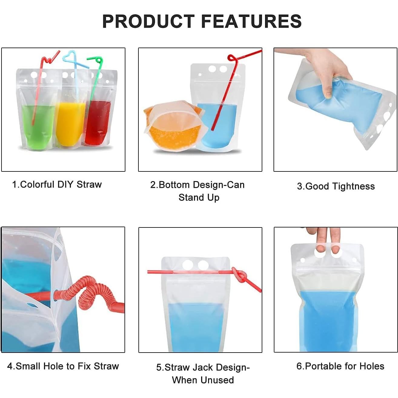 100 Bolsas para Bebidas Ucio + 30 Moldes de Paletas Desechables