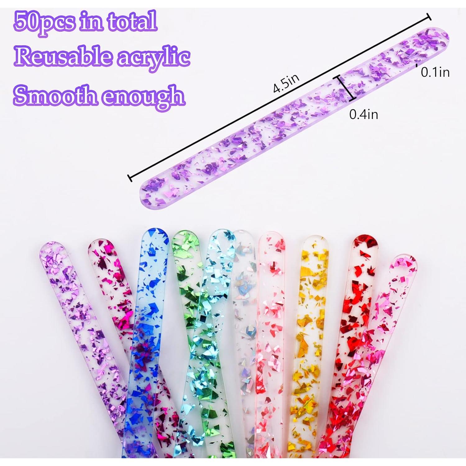 Palitos de Acrílico Reutilizables AIERSA 50 Pcs 11.4 cm