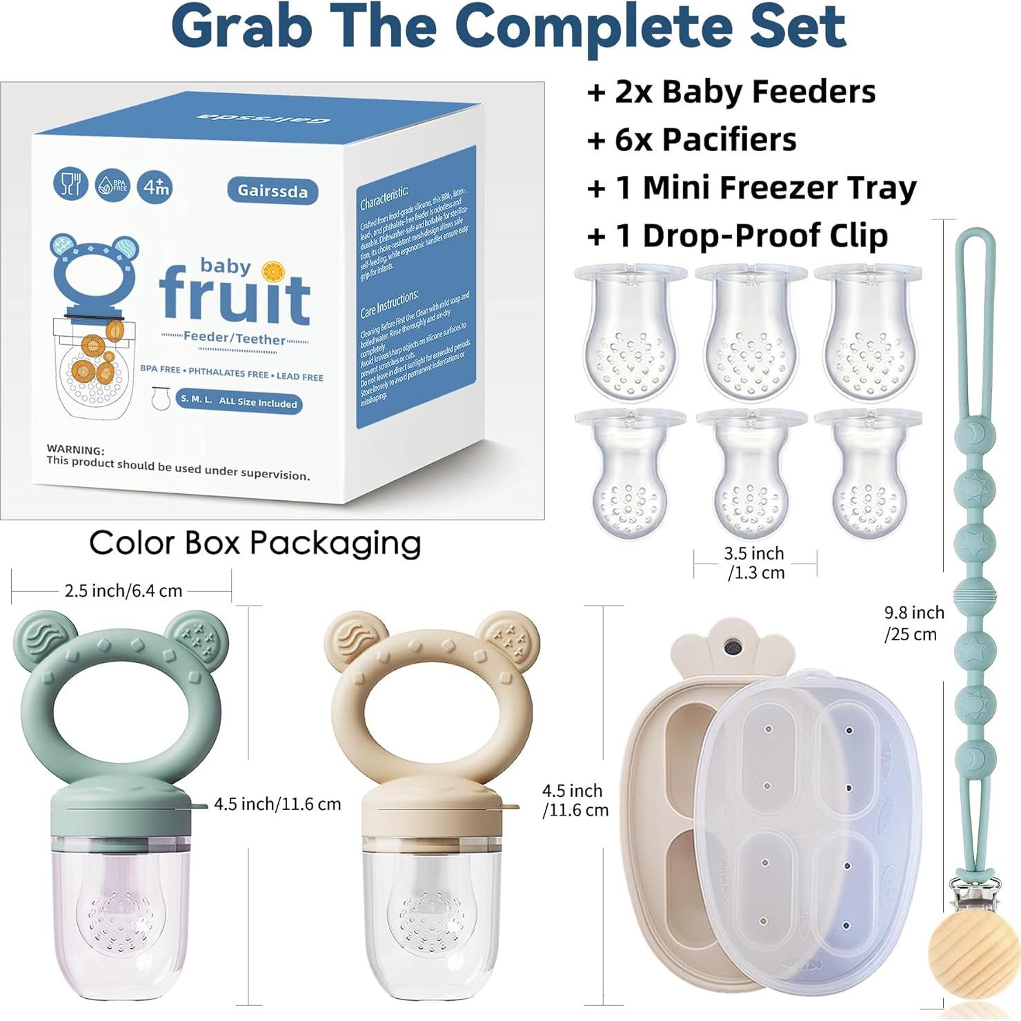 Set de 4 Alimentadores de Frutas Gairssda para Bebés