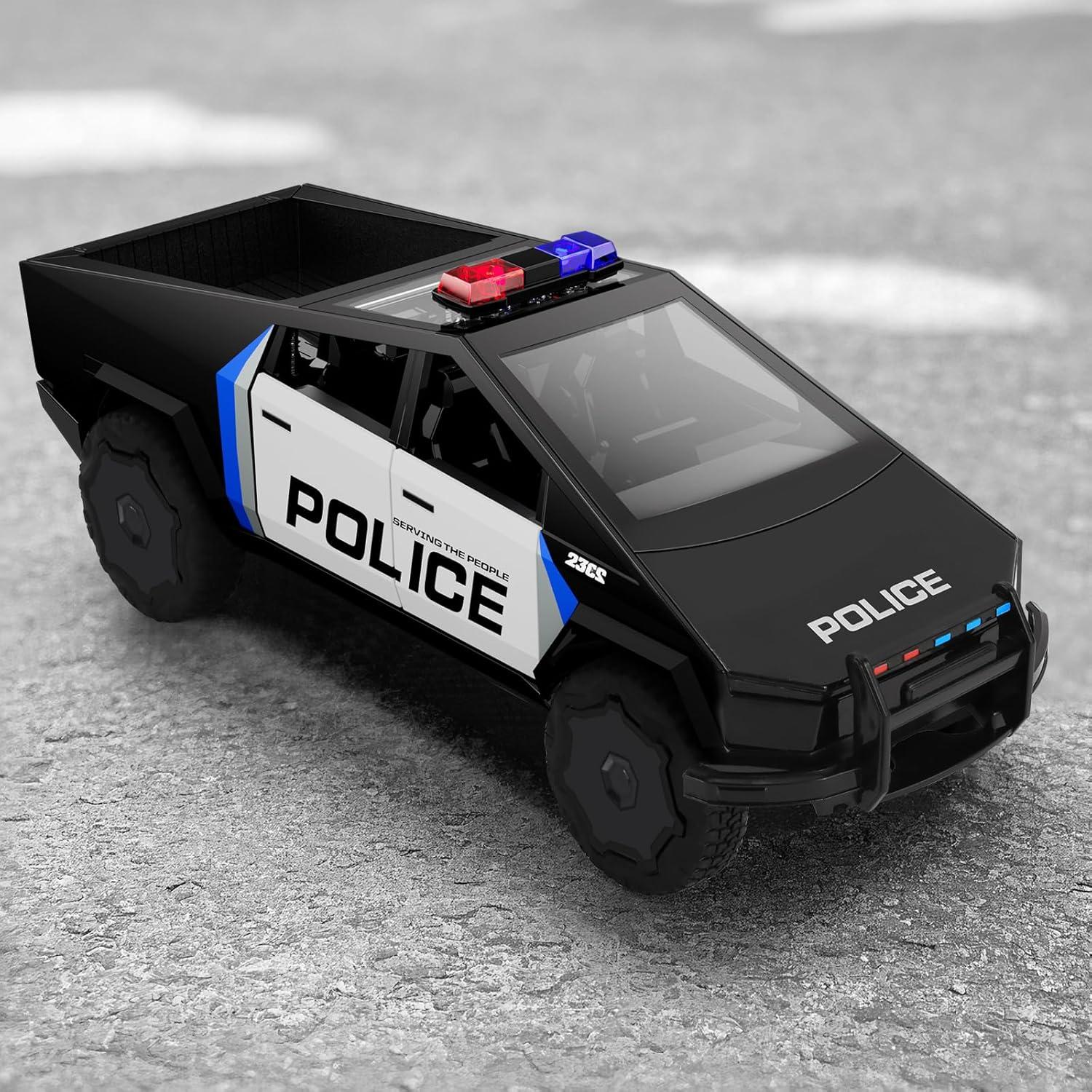 Camión de Juguete Policía ZOCBOYO 1:28 Aleación Metal con Luz y Sonido