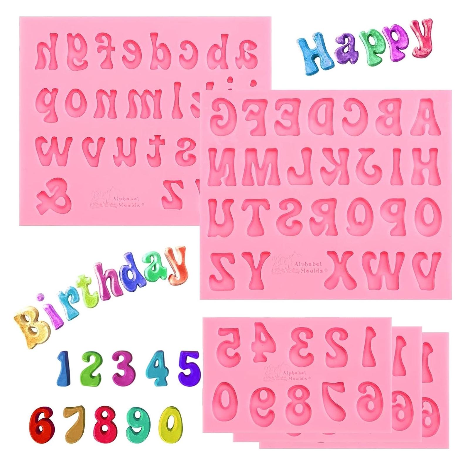 Moldes de Silicona para Chocolate BTYMS - Letras y Números 5 Piezas