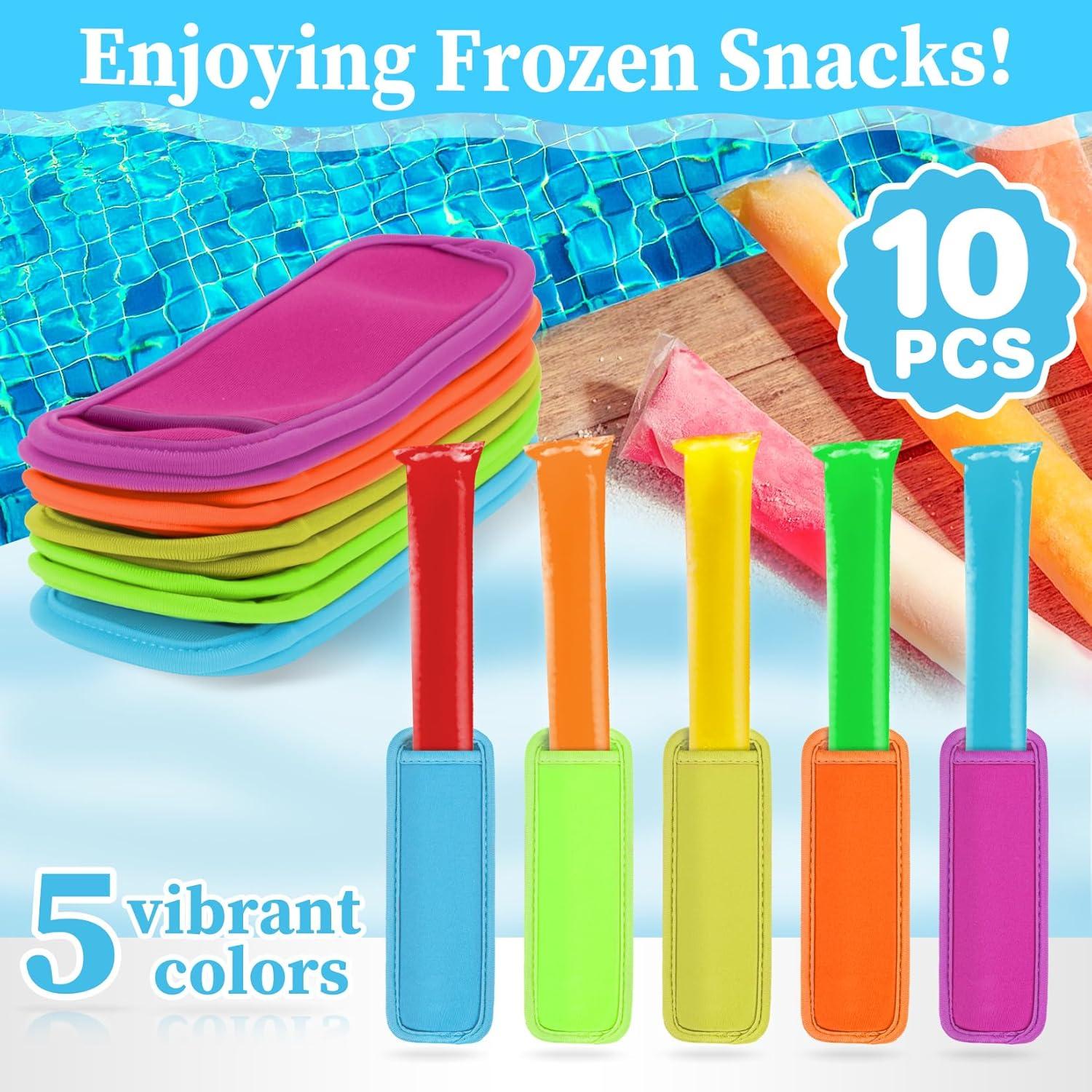 10 Fundas Reutilizables para Paletas MAQIHAN - Neopreno Multicolor
