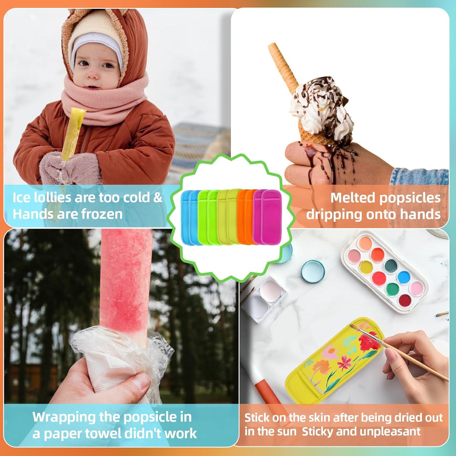 10 Fundas Reutilizables para Paletas MAQIHAN - Neopreno Multicolor
