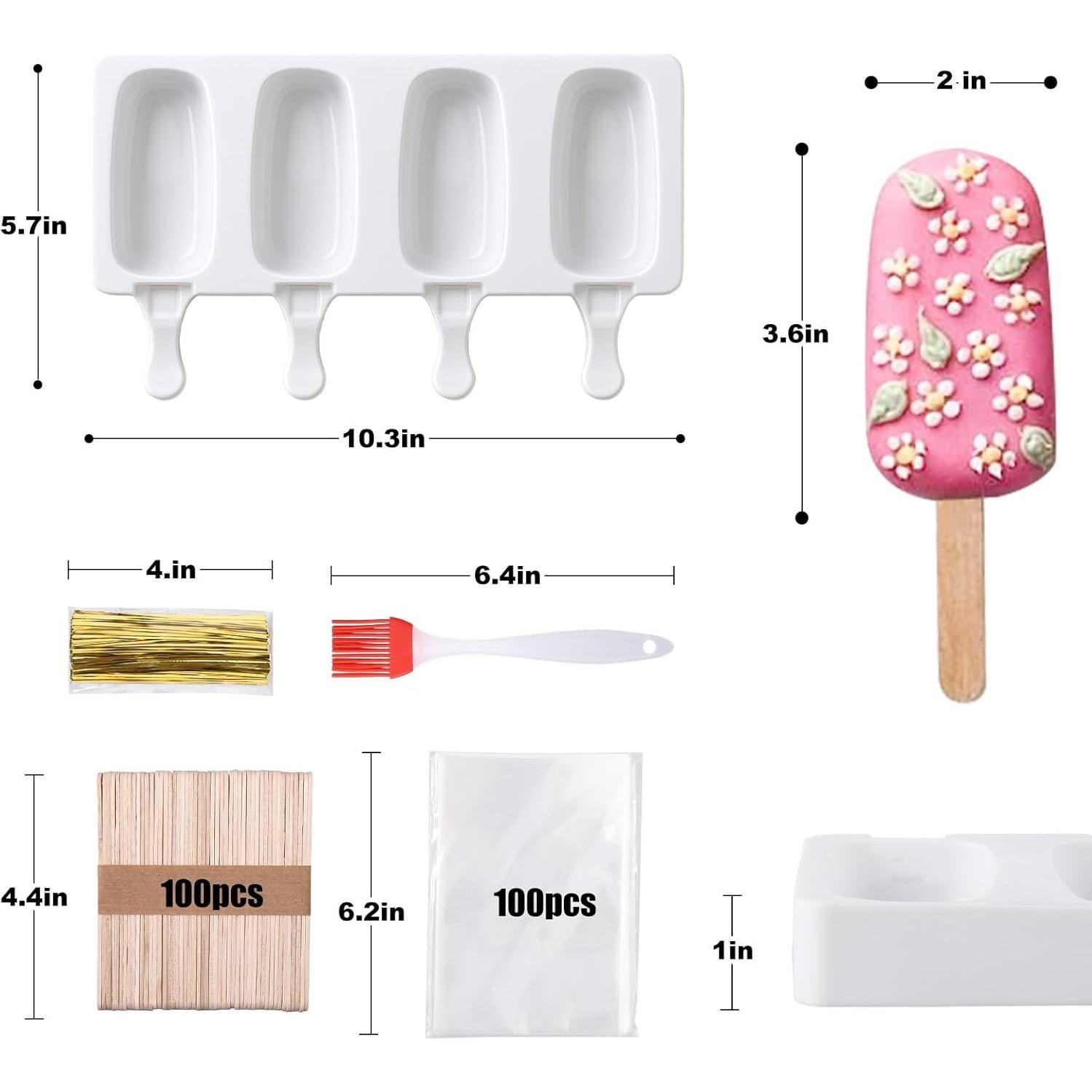 Kit de Moldes para Cake Pop Juome - 2 Moldes Silicona 8 Cavidades