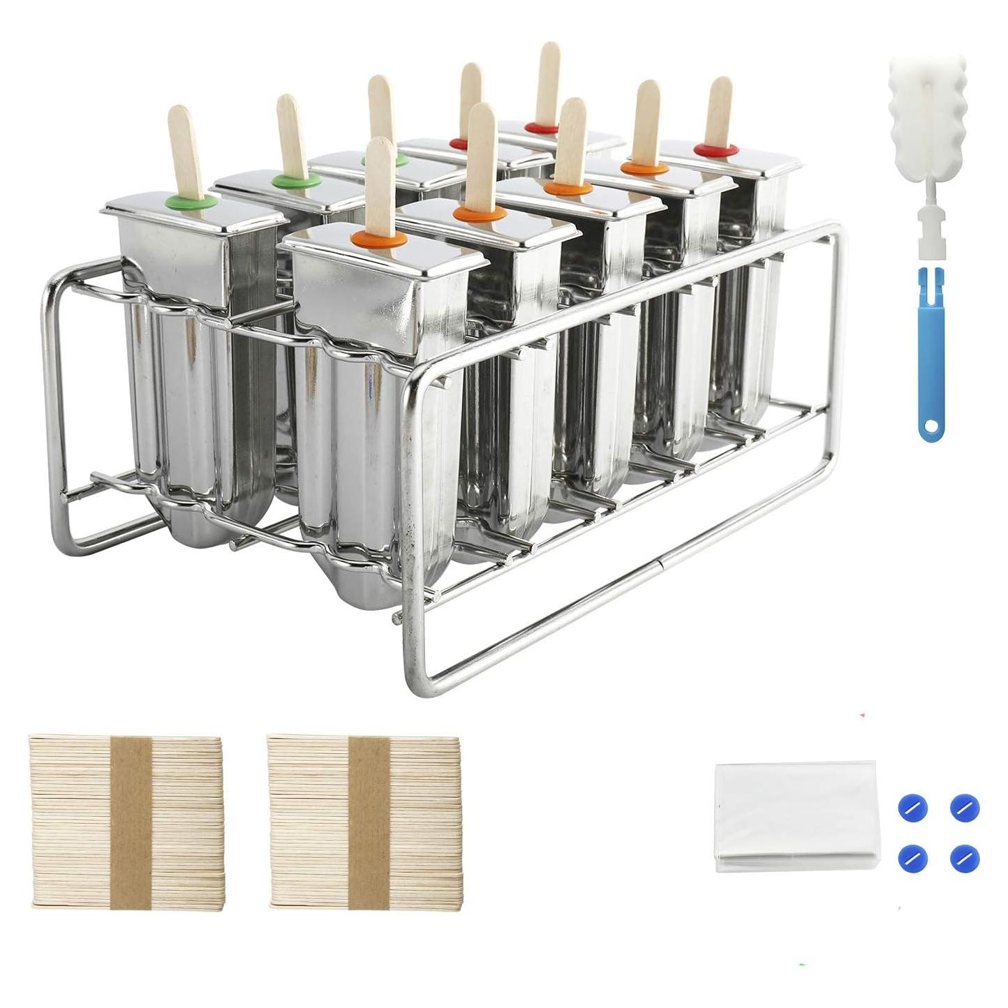 Kit de Moldes para Helados HYDDNice - 10 Moldes Acero Inoxidable