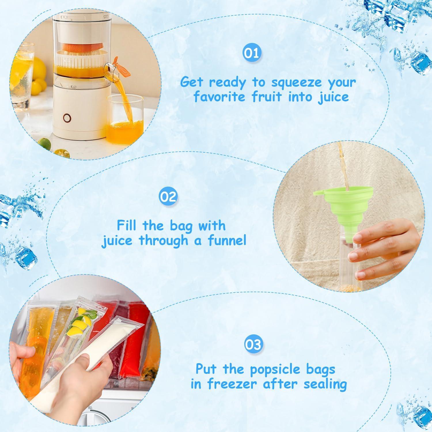 200 Moldes de Bolsas para Paletas BOSMIOW Libre de BPA