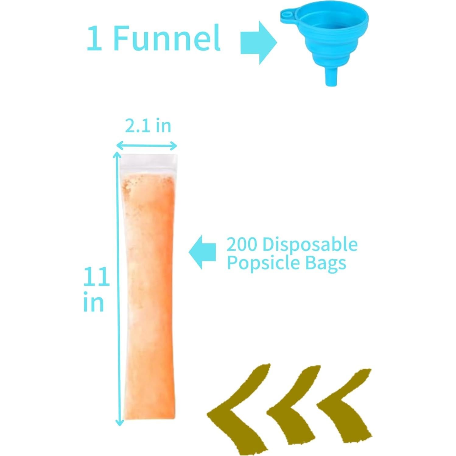 200 Tubos de Congelador Dkaool para Helados y Paletas