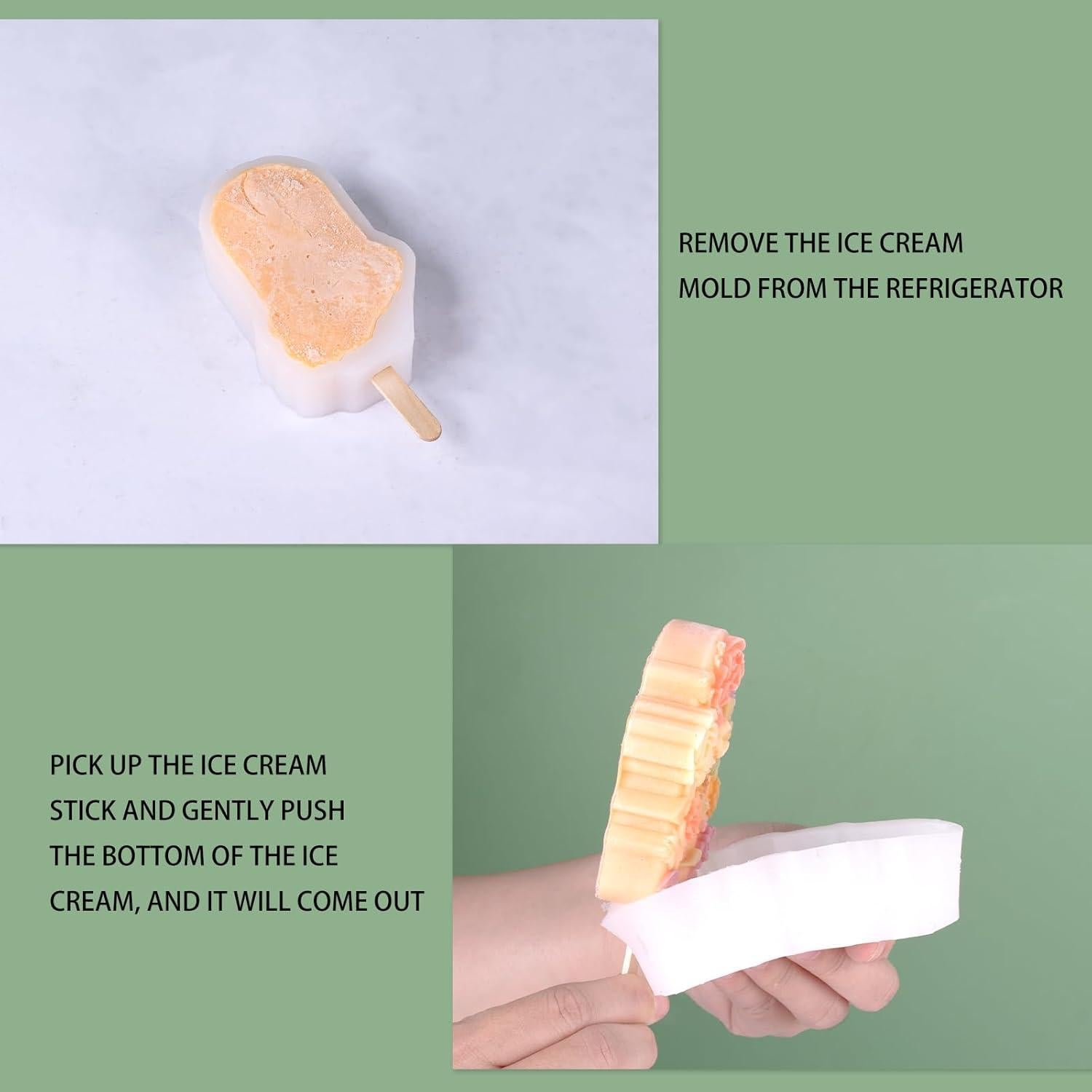 Juego de Moldes de Helado Floral HOMYCOCO - Silicona 3Pcs