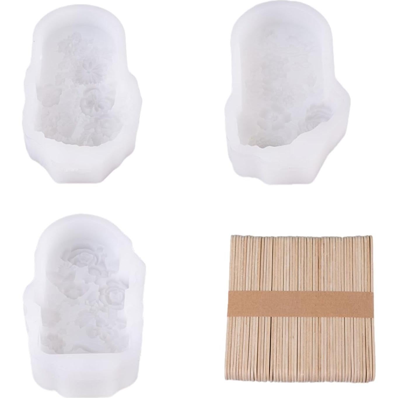 Juego de Moldes de Helado Floral HOMYCOCO - Silicona 3Pcs