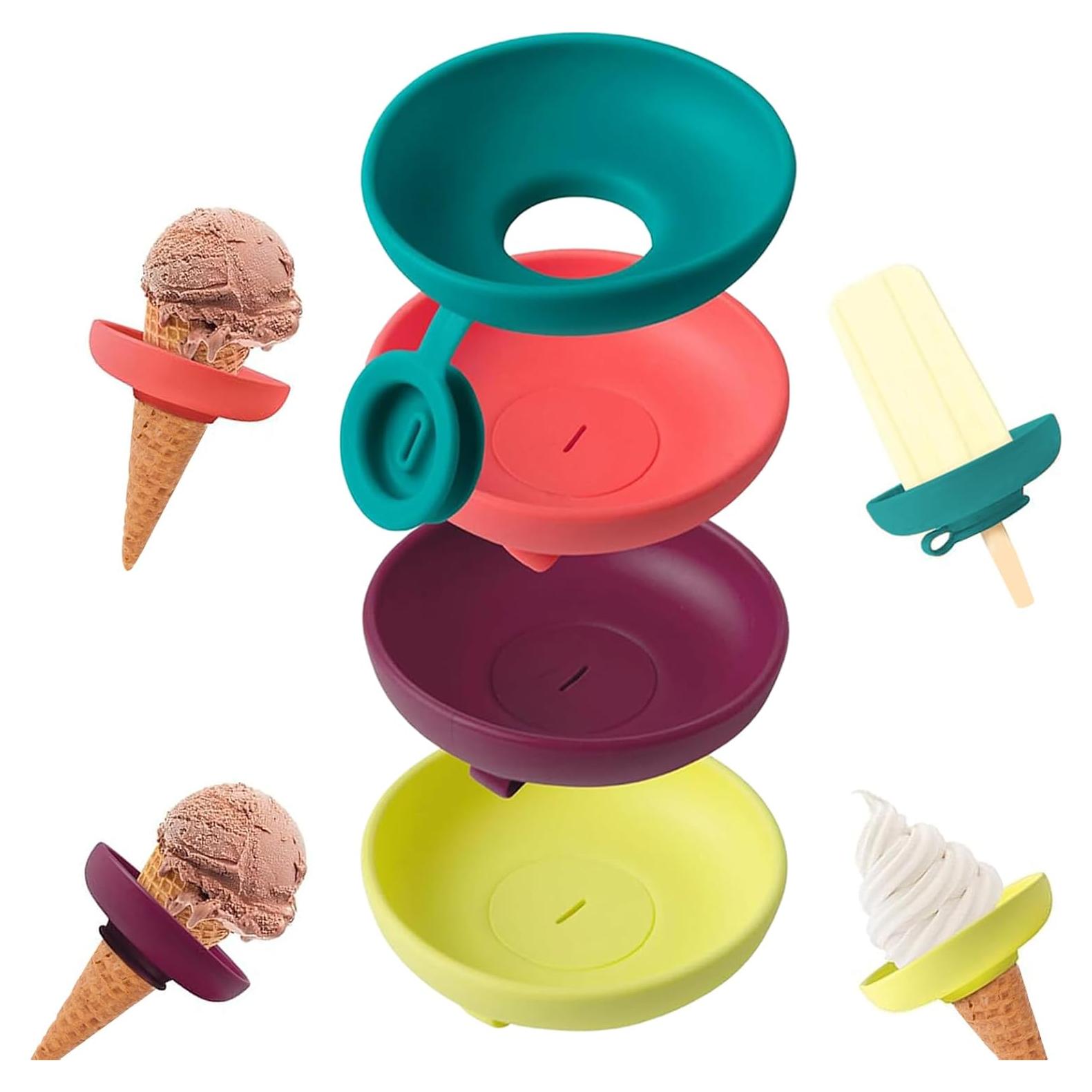 Soporte de Helado para Niños 4 Pcs Silicona Reutilizable
