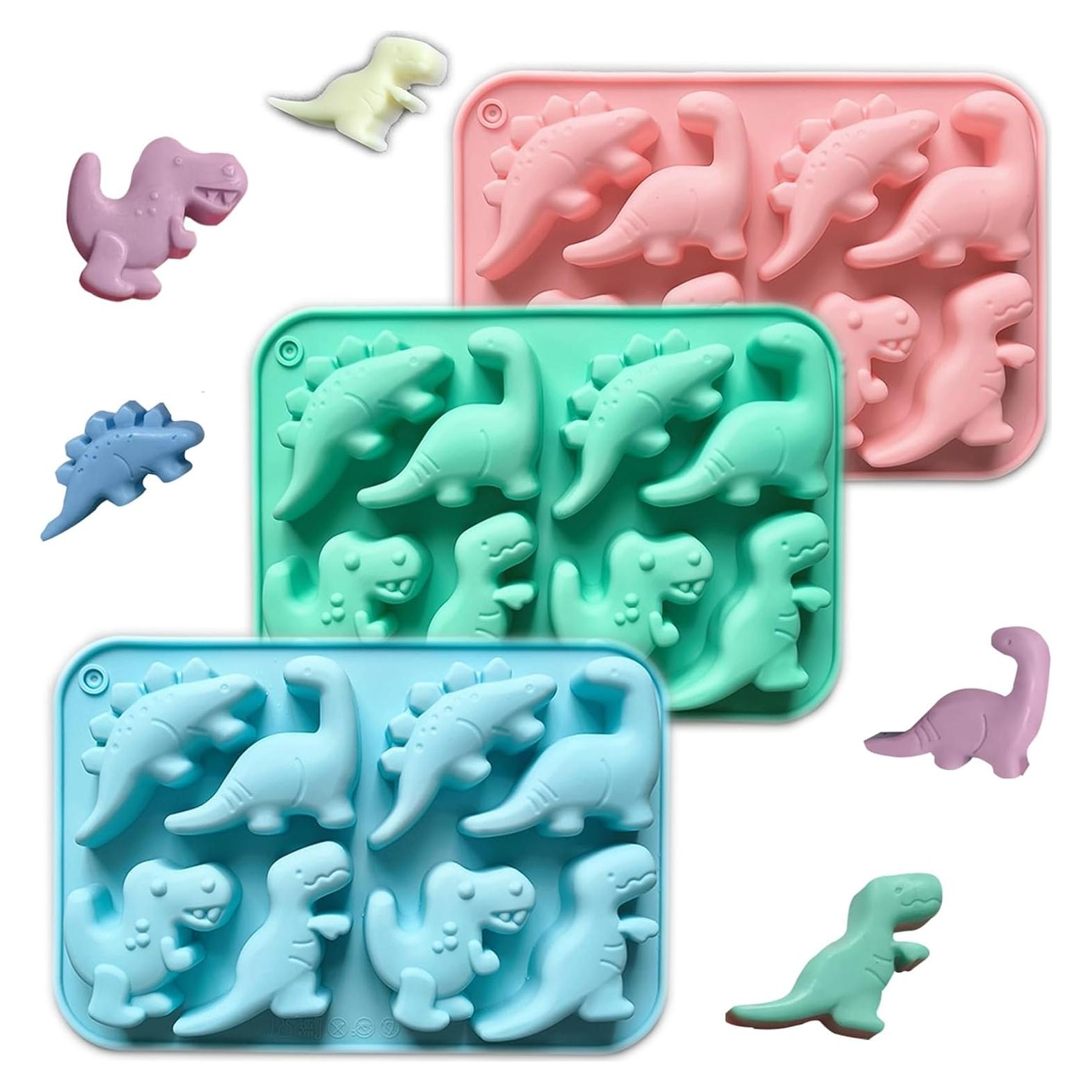 Set de 3 Moldes de Silicona Dinosaurio LESYDGSI - Antiadherentes