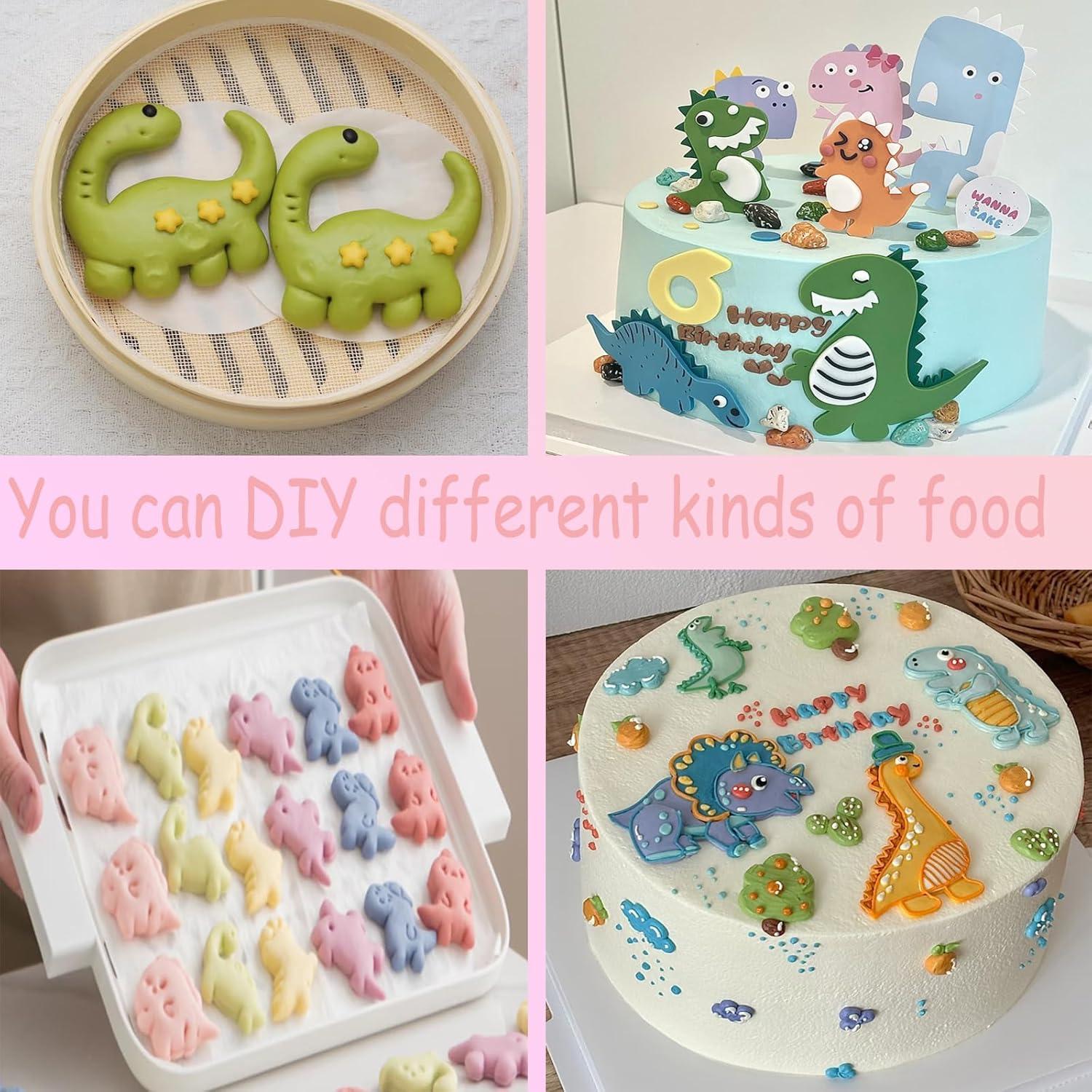 Set de 3 Moldes de Silicona Dinosaurio LESYDGSI - Antiadherentes