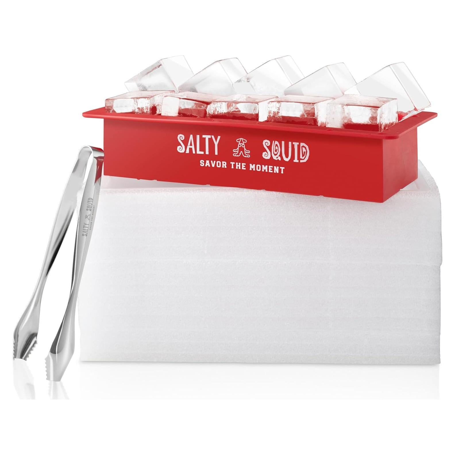 Molde de Cubos de Hielo Salty Squid 10 Grandes 5.08 cm Rojo