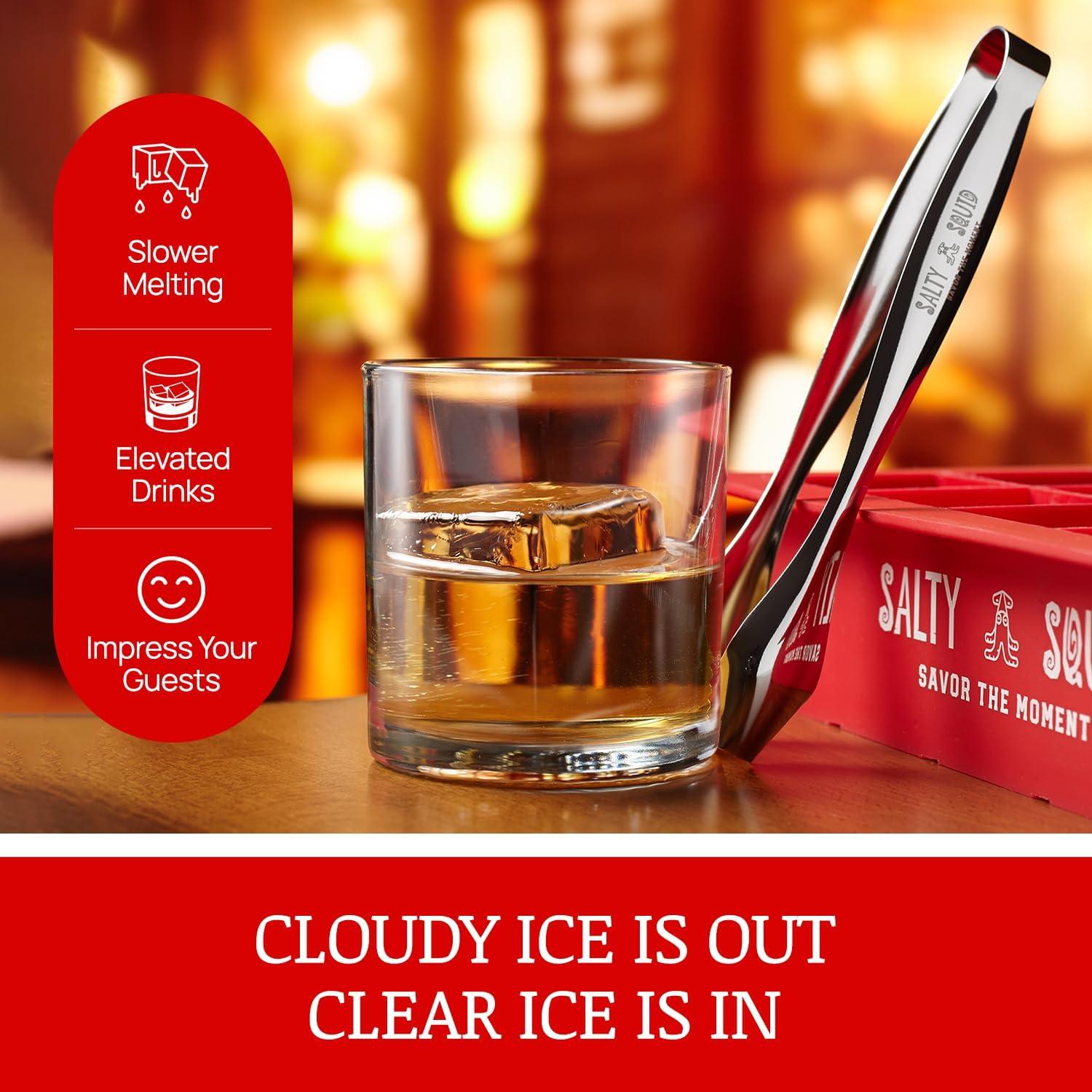 Molde de Cubos de Hielo Salty Squid 10 Grandes 5.08 cm Rojo