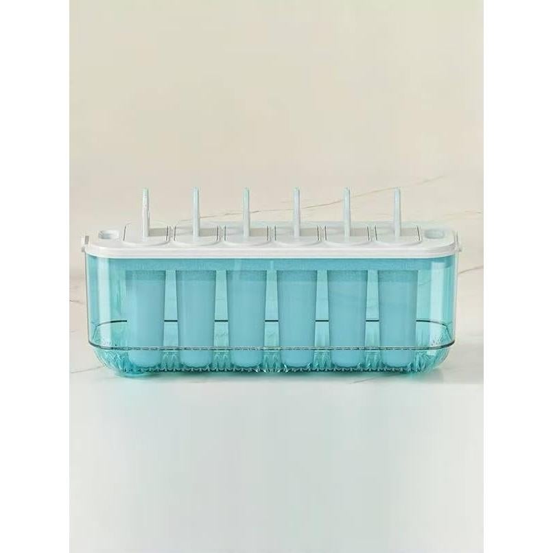 Moldes de Paletas Reutilizables 6 Cavidades Azul - PET Seguro